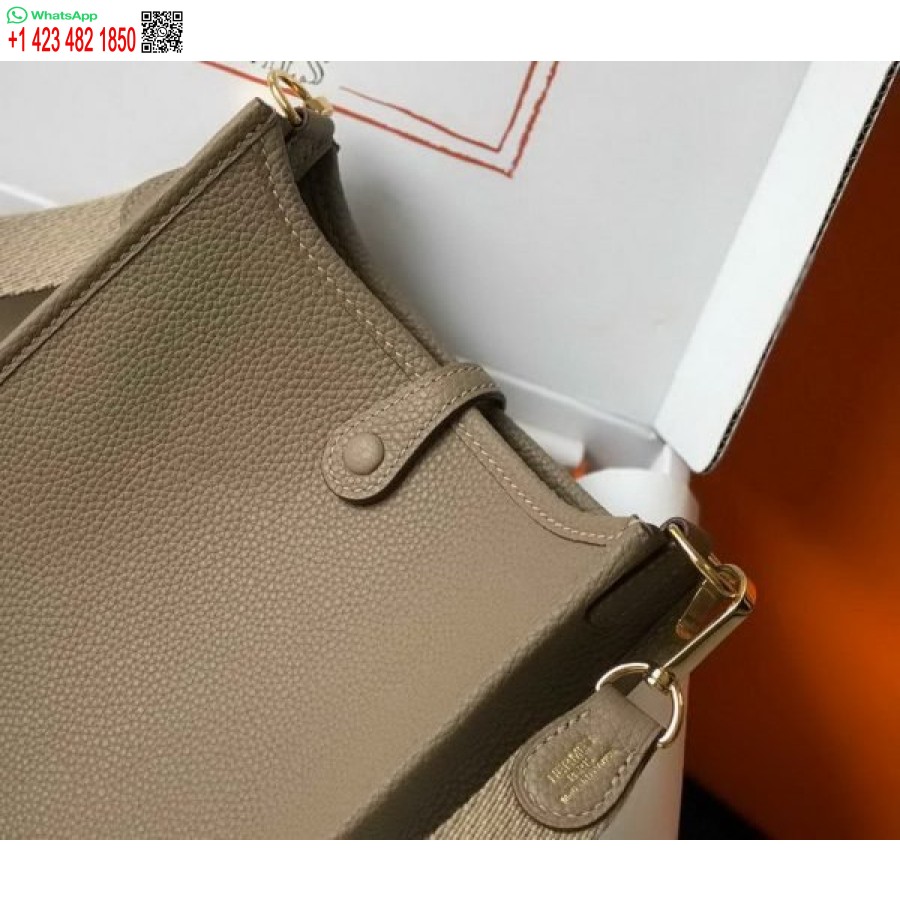 çoğaltma Hermes Evelyne Çanta Tasarımcısı Hermes Mini Crossbody Çanta 20395 Altın Toka Gri