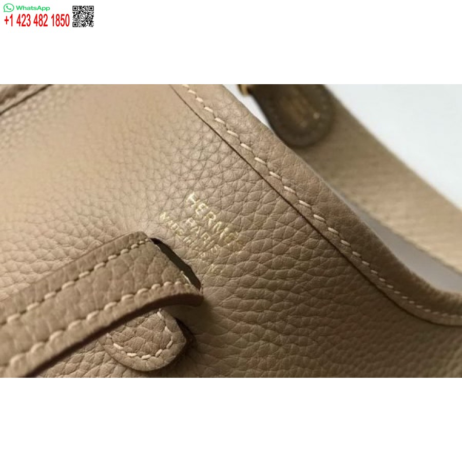 çoğaltma Hermes Evelyne Çanta Tasarımcısı Hermes Mini Crossbody Çanta 20395 Altın Toka Gri