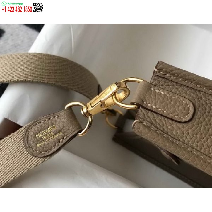 çoğaltma Hermes Evelyne Çanta Tasarımcısı Hermes Mini Crossbody Çanta 20395 Altın Toka Gri