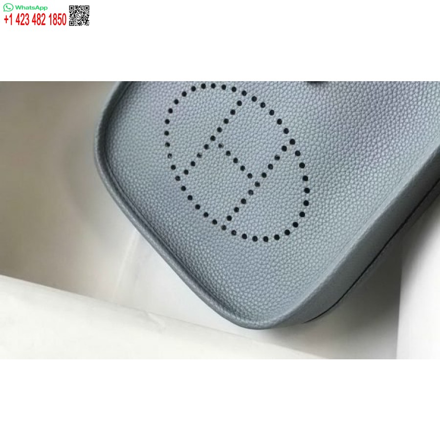 реплика сумки Hermes Evelyne, дизайнерская мини-сумка через плечо Hermes 20394, золотая пряжка, голубой