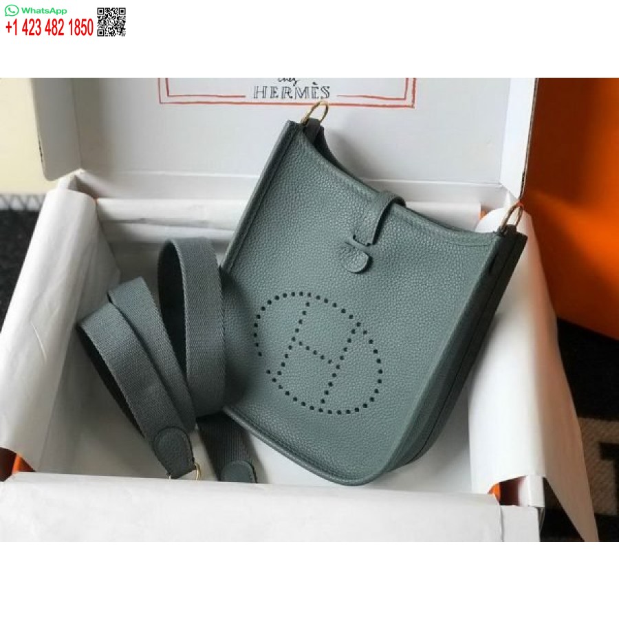 Replik Hermes Evelyne Tasche Designer Hermes Mini Umhängetasche 20391 Goldschnalle Dunkelgrün