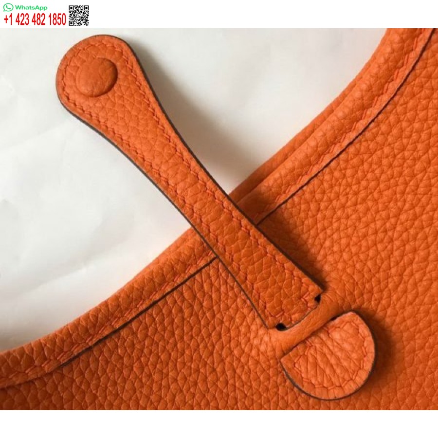 Replika Kabelky Hermes Evelyne Designer Hermes Mini Crossbody Kabelka 20390 Zlatá Přezka Oranžová