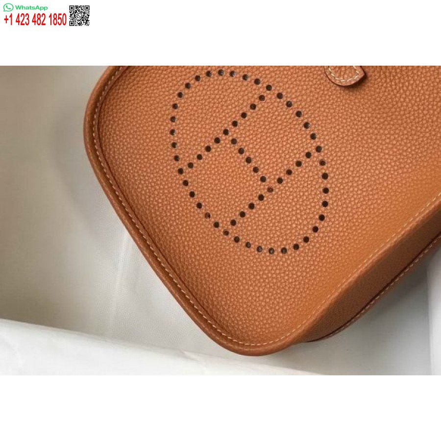 Replica Hermes Evelyne Tas Ontwerper Hermes Mini Crossbody Tas 20386 Gouden Gesp Bruin