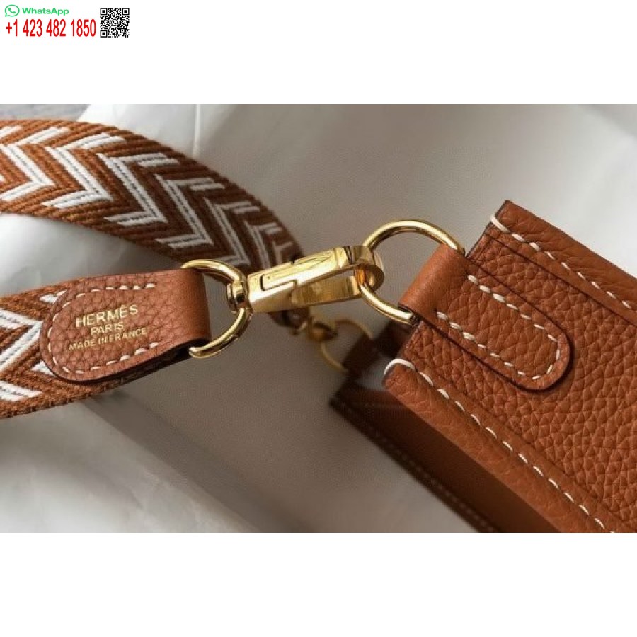Replica Hermes Evelyne Tas Ontwerper Hermes Mini Crossbody Tas 20386 Gouden Gesp Bruin
