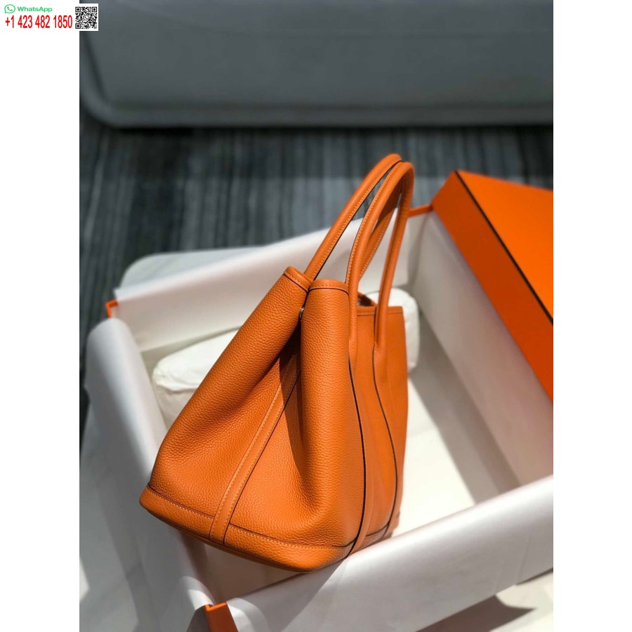 Реплика сумки Hermes Orange Clemence Garden Party 30 см H239039