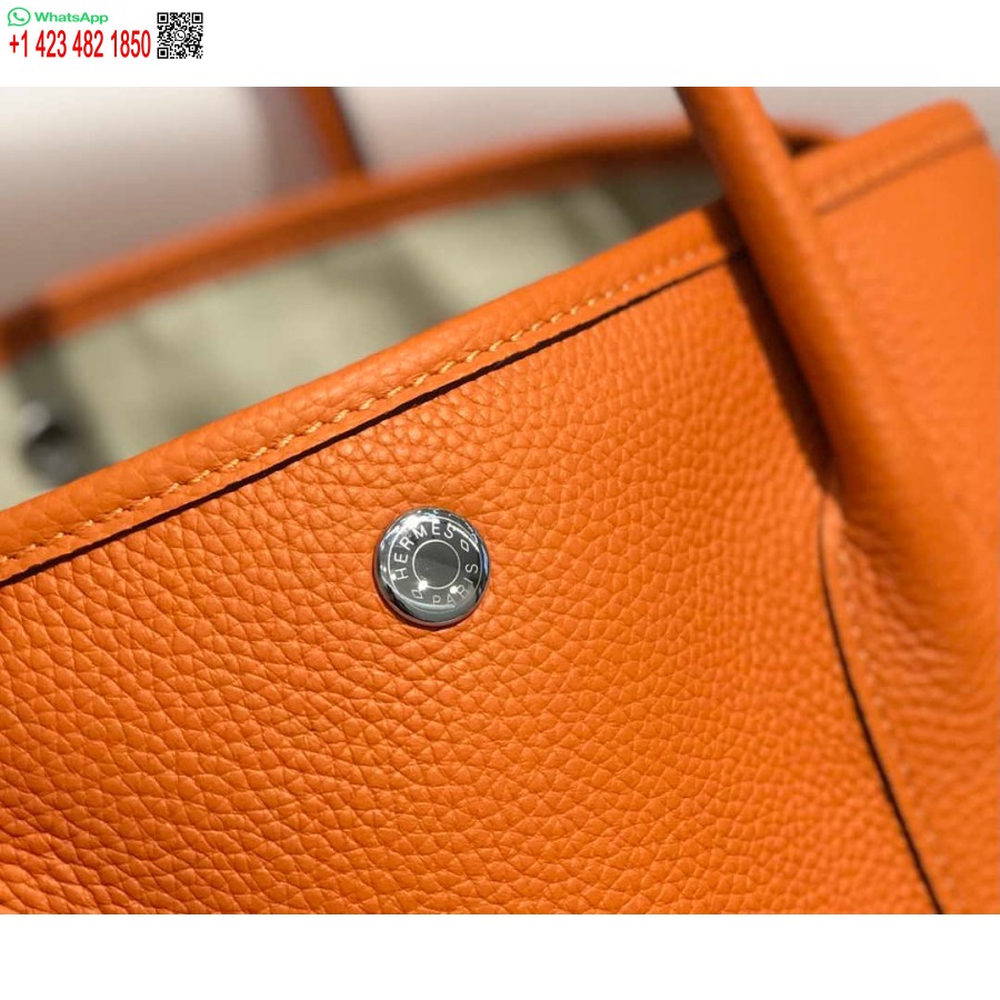 Реплика сумки Hermes Orange Clemence Garden Party 30 см H239039