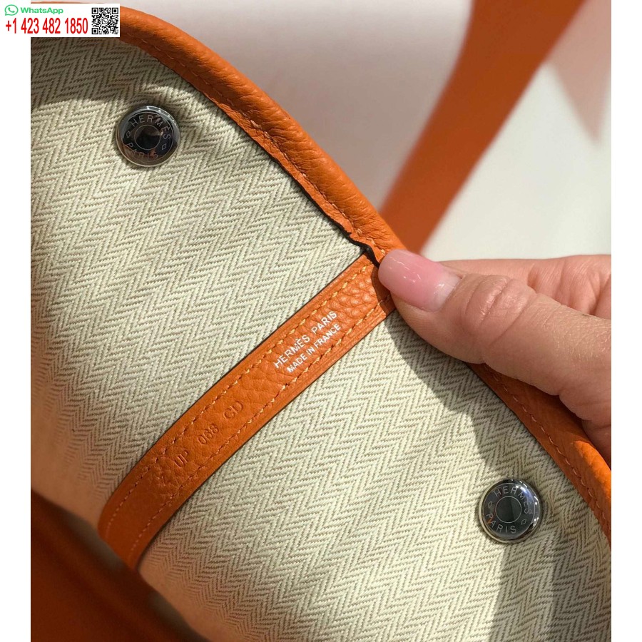 Реплика сумки Hermes Orange Clemence Garden Party 30 см H239039