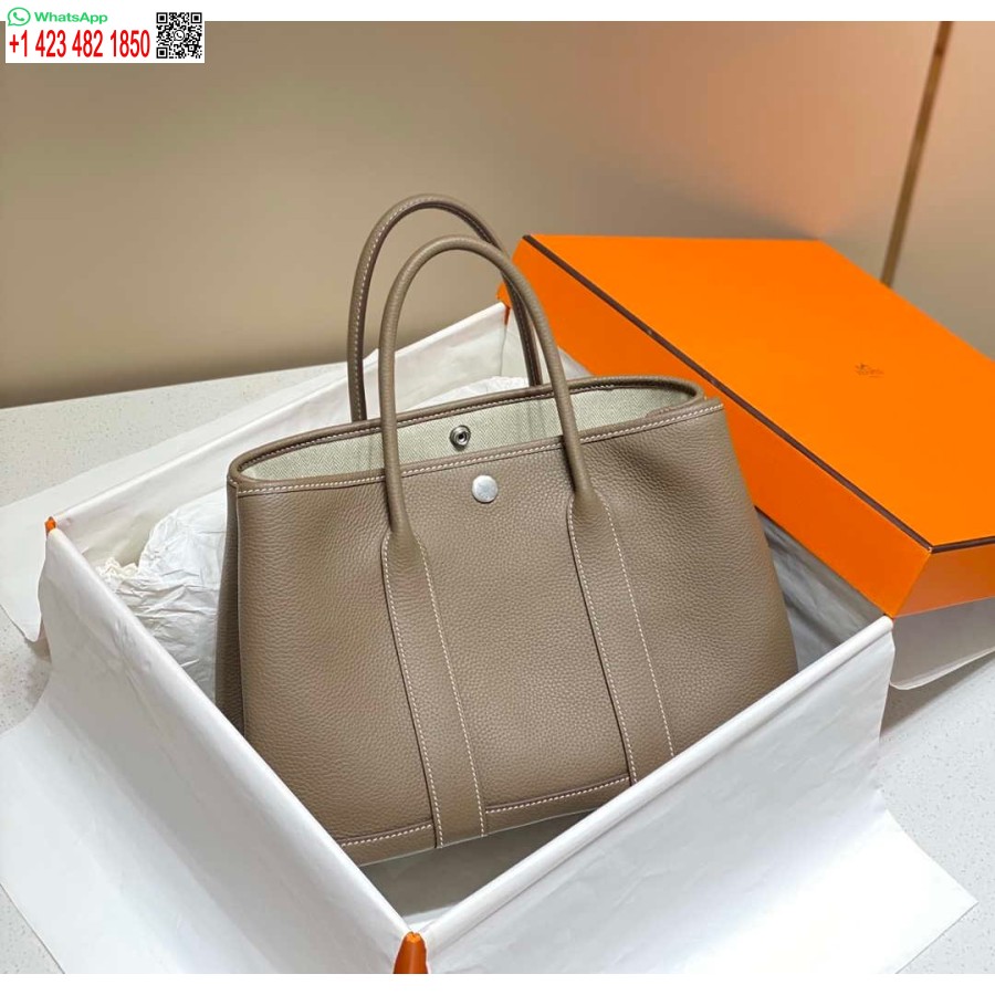 Replica Borsa Hermes Grigia Clemence Garden Party 30 Cm H239044