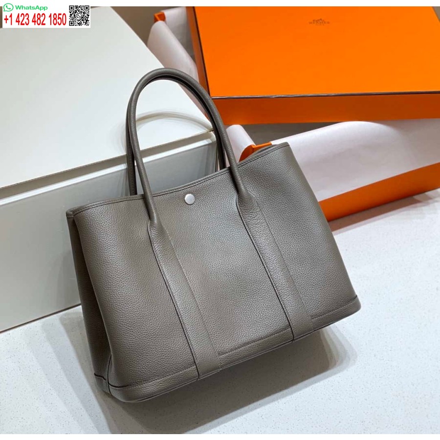 Replica Borsa Hermes Togo Grigio Scuro Media Festa In Giardino 36 Cm H239059