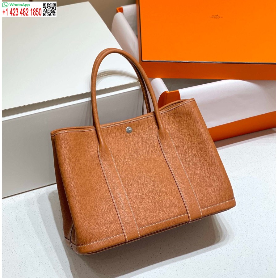 Replica Borsa Hermes Marrone Togo Media Festa In Giardino 36 Cm H239054