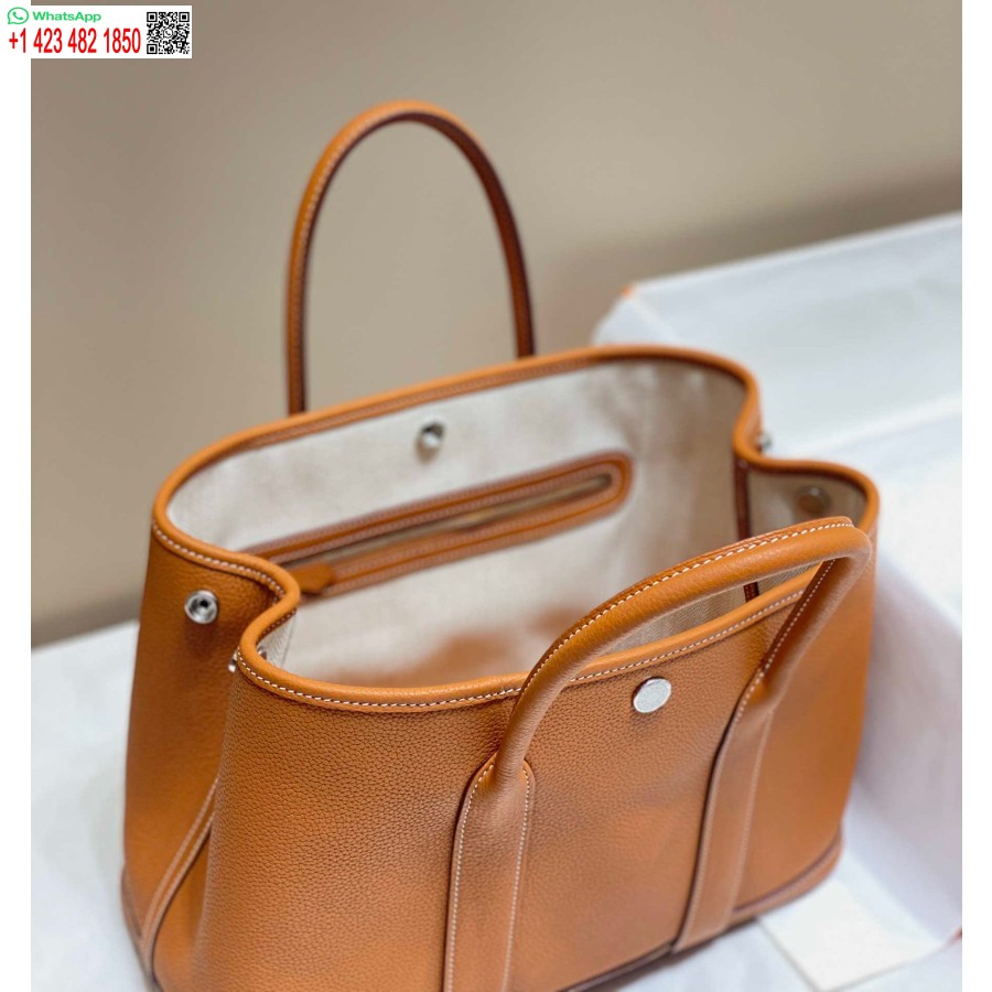 Replika Hermes Brun Clemence Trädgårdsfest 30cm Väska H239043