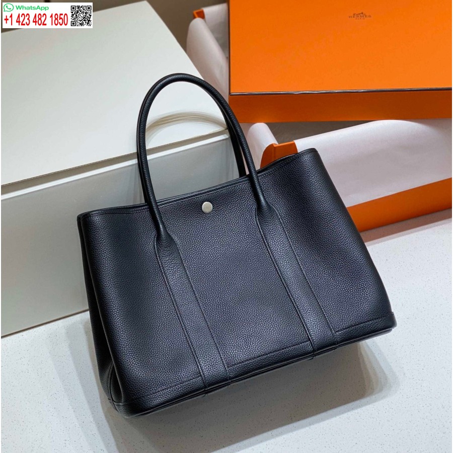 Replica Borsa Hermes Nera Togo Media Festa In Giardino 36 Cm H239055