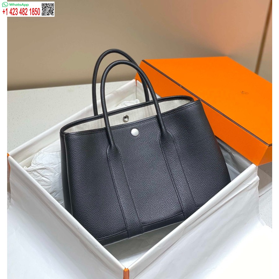 Replica Hermes Black Clemence Dārza Ballīte 30cm Soma H239047
