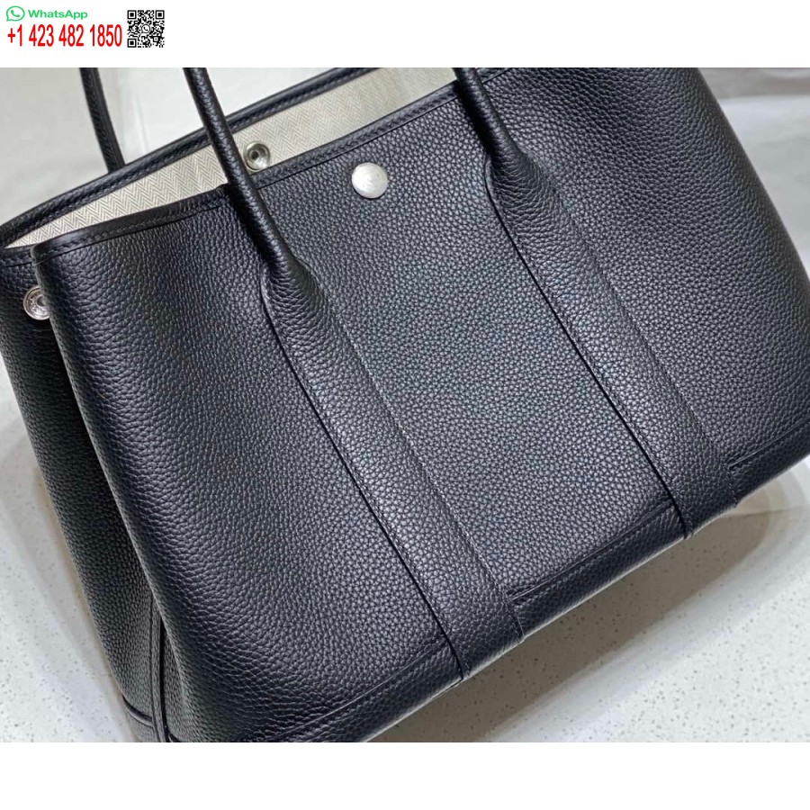 Replica Hermes Black Clemence Dārza Ballīte 30cm Soma H239047