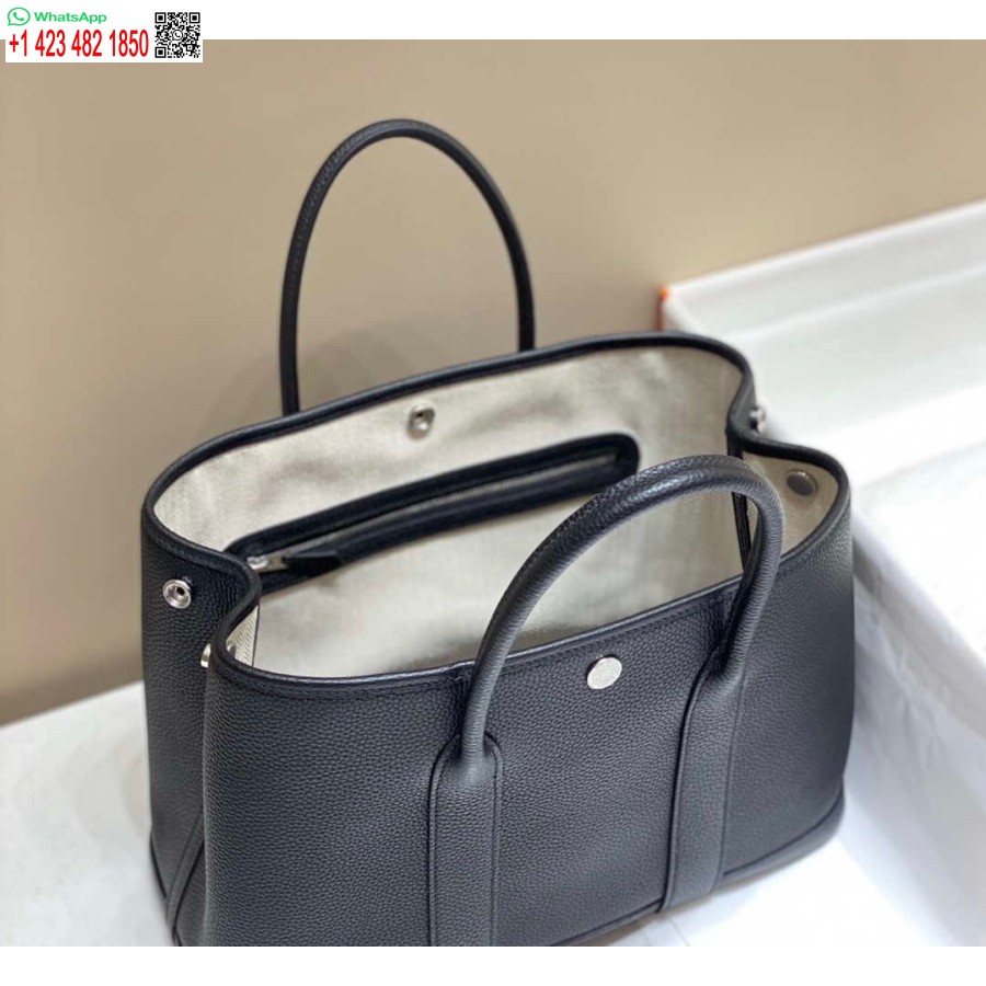 Replica Hermes Black Clemence Dārza Ballīte 30cm Soma H239047
