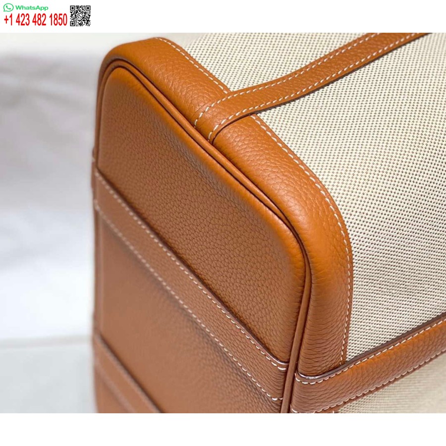 Réplique Hermes Toile Beige Et Cuir Marron Garden Party 30cm Sac H239052