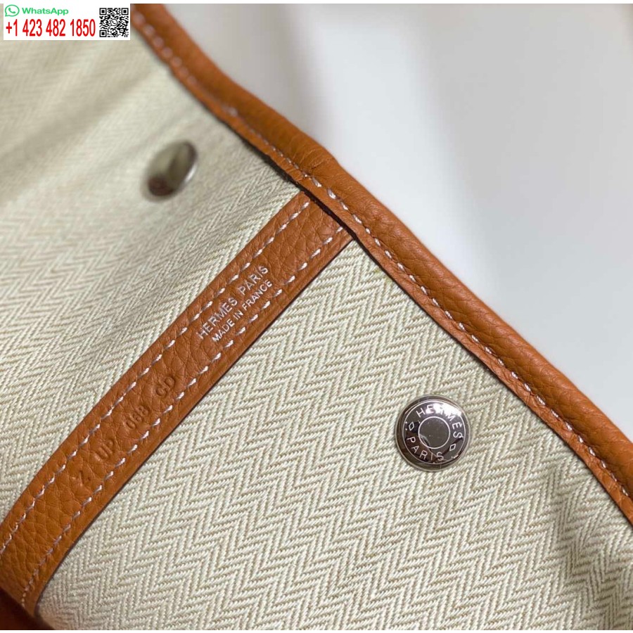 Réplique Hermes Toile Beige Et Cuir Marron Garden Party 30cm Sac H239052