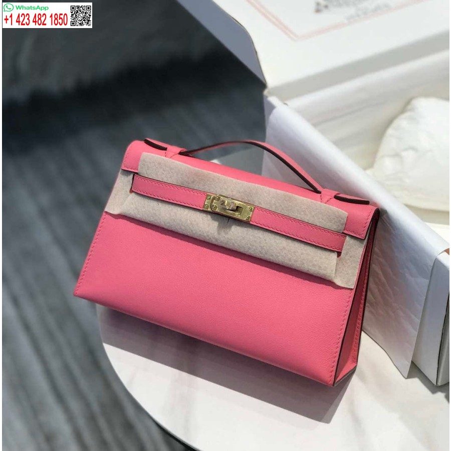 Replika Hermes Mini Kelly Pochette Swift Bőr Kuplungtáska Arany H230250