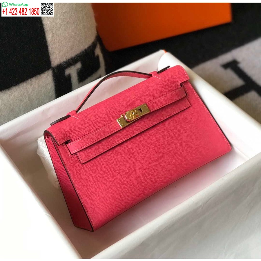 Replik Hermes Mini Kelly Pochette H230225 Epsom Leder Lippenstift Pulver