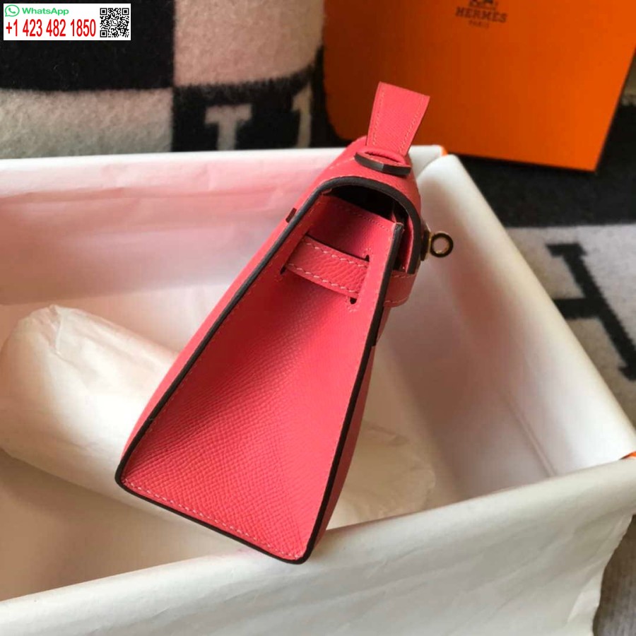 Replik Hermes Mini Kelly Pochette H230225 Epsom Leder Lippenstift Pulver