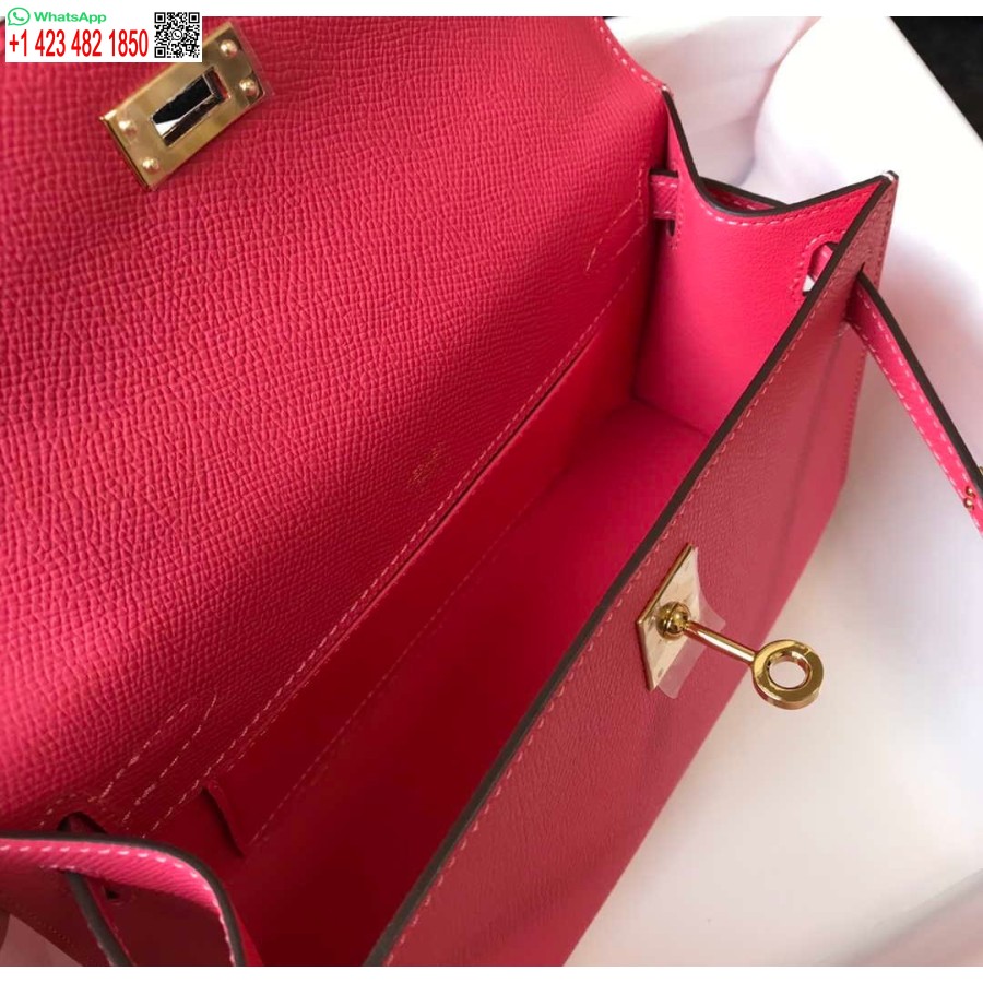 Replik Hermes Mini Kelly Pochette H230225 Epsom Leder Lippenstift Pulver