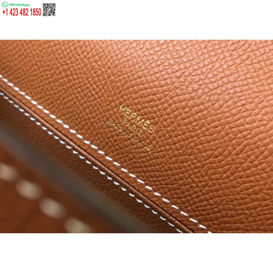 Replika Hermes Mini Kelly Pochette H230223 Epsom Kůže Hnědá