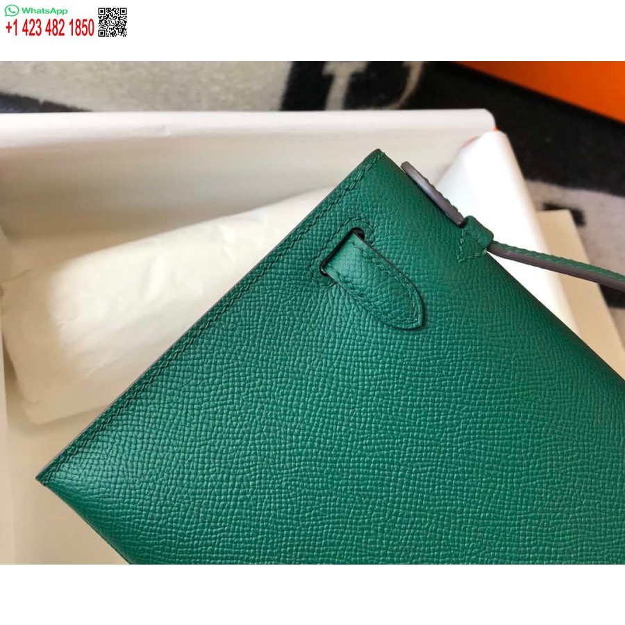 Replik Hermes Mini Kelly Pochette Epsom Leder H230242 Grün