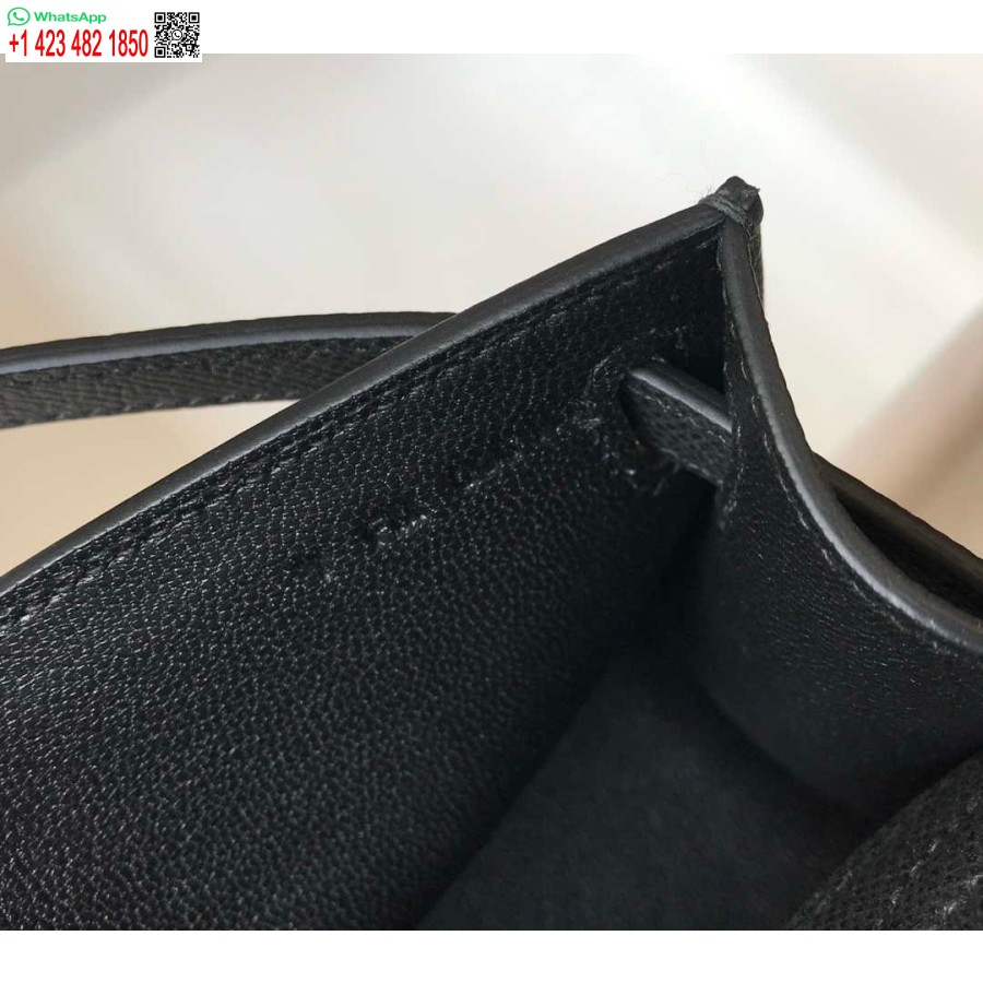 Replik Hermès Mini Kelly Pochette Epsom Leder H230241 Schwarzgold