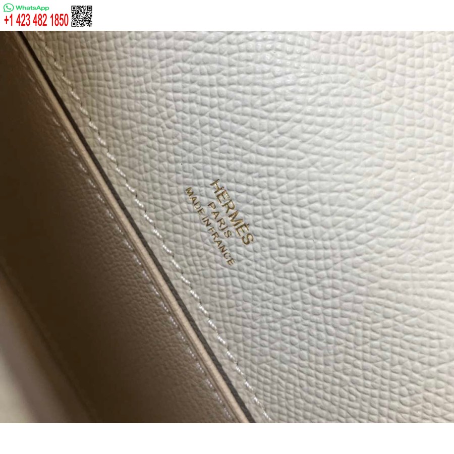 Replica Hermes Mini Kelly Pochette Epsom ādas H230230 Balta