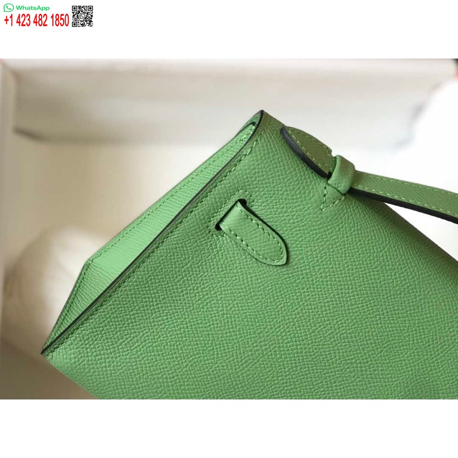 Replik Hermes Mini Kelly Pochette Epsom Leder H230229 Grün