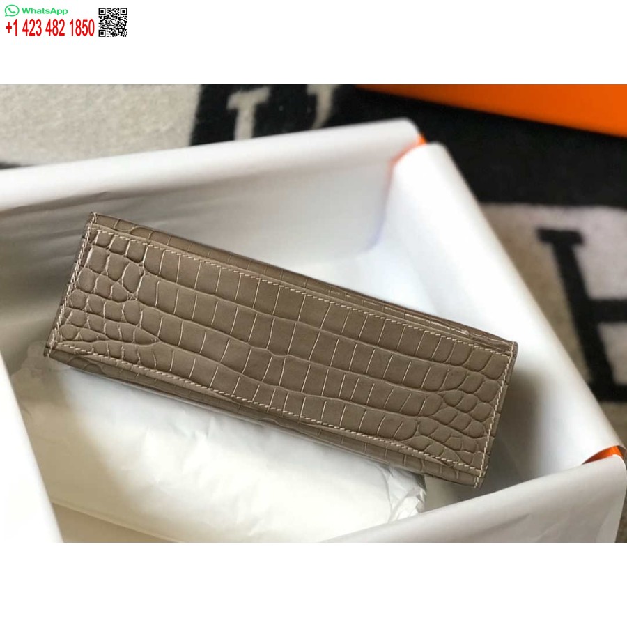 Replika Hermes Mini Kelly Poşet Timsah Derisi H230237 Kekik