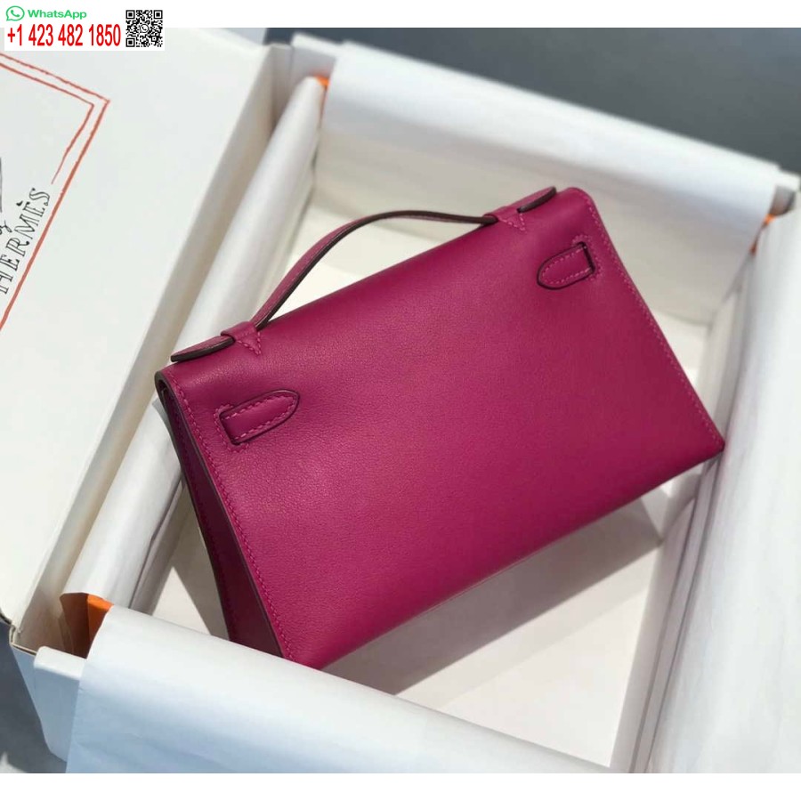 Replica Hermes Kelly Pochette Swift Pochette In Pelle Argento H230263