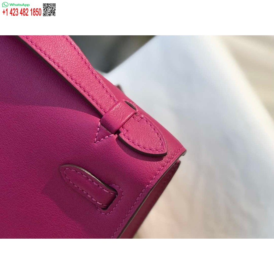 Replica Hermes Kelly Pochette Swift Pochette In Pelle Argento H230263