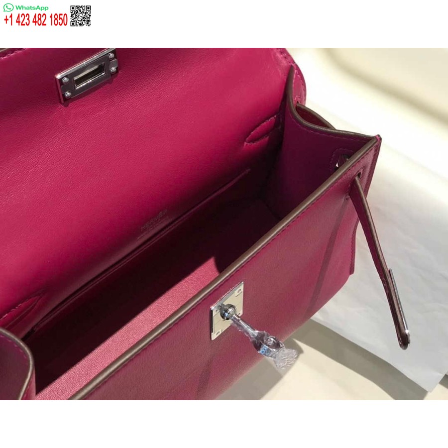 Replica Hermes Kelly Pochette Swift Pochette In Pelle Argento H230263
