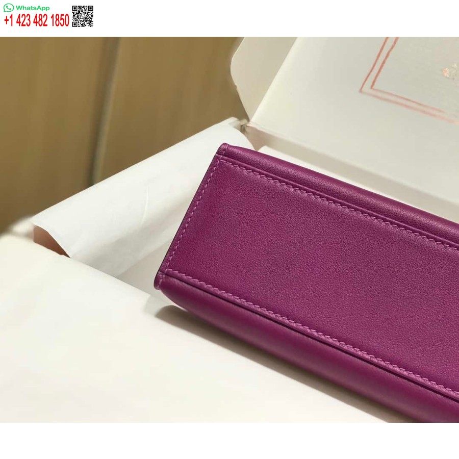 Réplique Hermes Kelly Pochette Swift Sac D'embrayage En Cuir Argent H230261