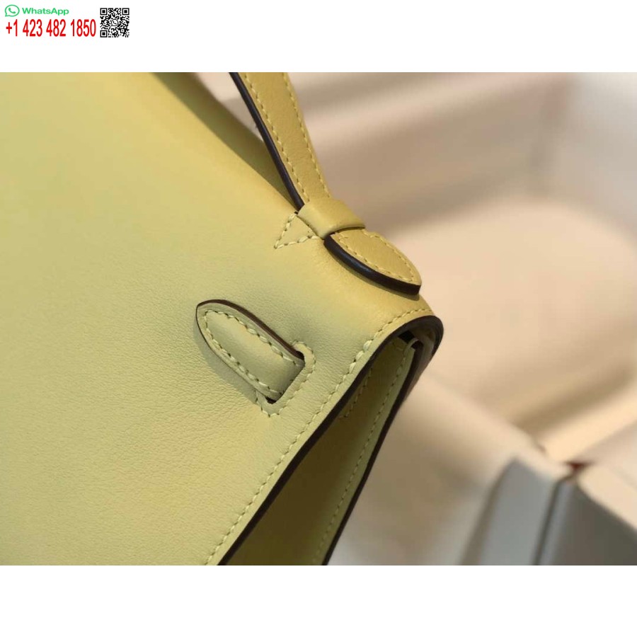 Replica Hermes Kelly Pochette Swift Pochette In Pelle Argento H230260