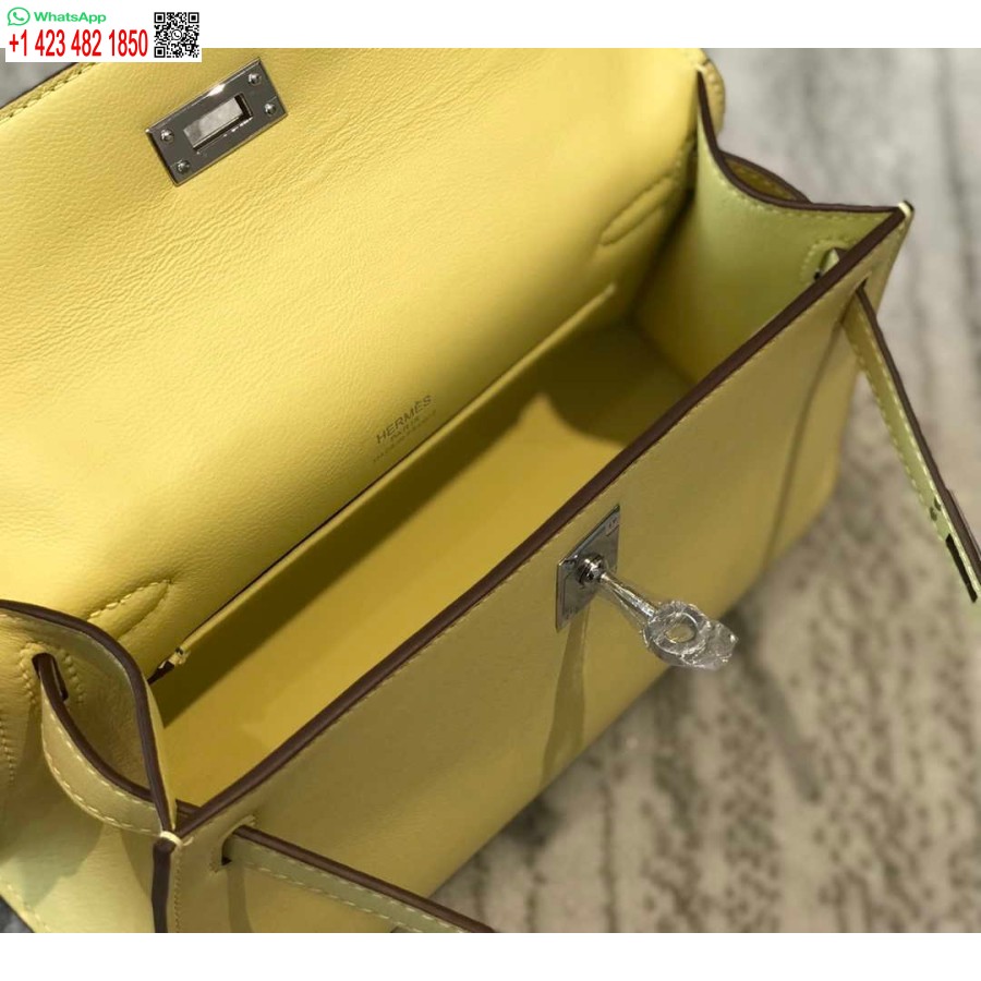 Replica Hermes Kelly Pochette Swift Pochette In Pelle Argento H230260