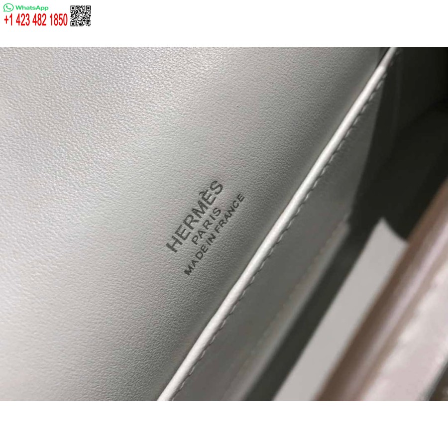 Réplique Hermes Kelly Pochette Swift Sac D'embrayage En Cuir Argent H230259