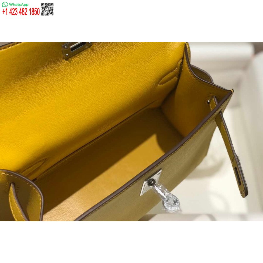 Réplique Hermes Kelly Pochette Swift Sac D'embrayage En Cuir Argent H230257