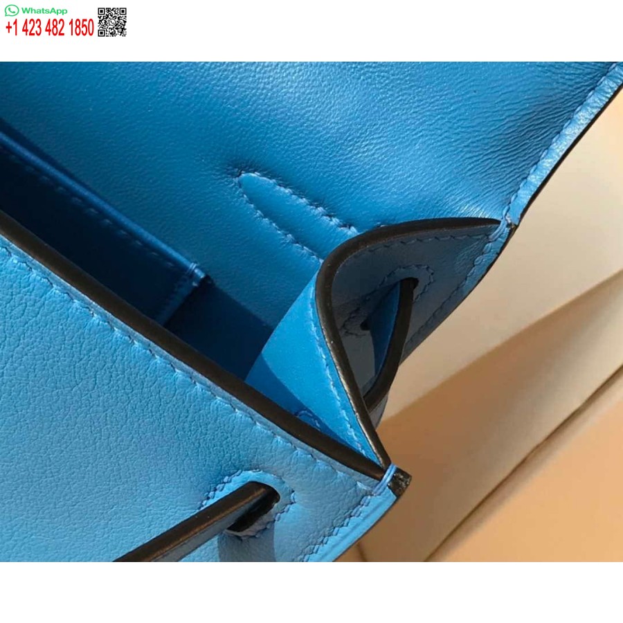 Replica Hermes Kelly Pochette Swift Pochette In Pelle Argento H230256