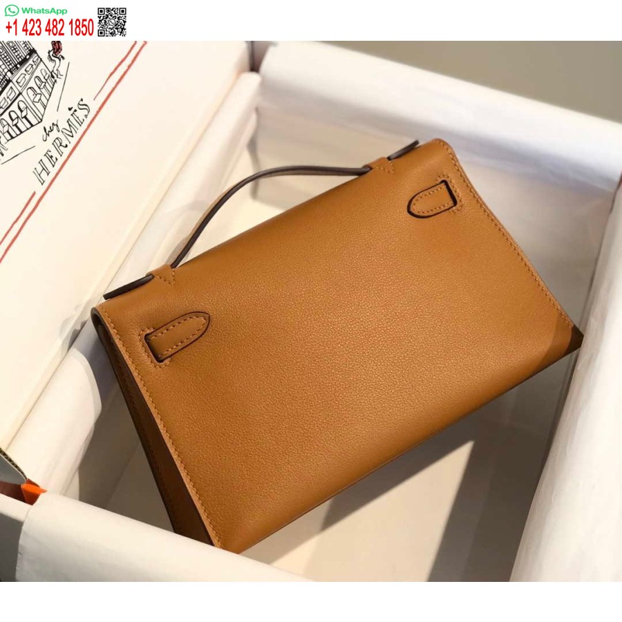 Replika Hermes Kelly Pochette Greitas Odinis Sankabos Krepšys Auksinis H230276