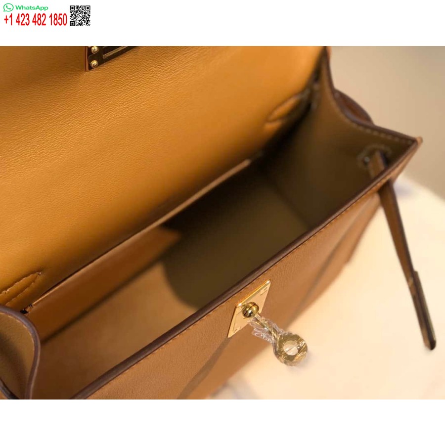 Replika Hermes Kelly Pochette Greitas Odinis Sankabos Krepšys Auksinis H230276
