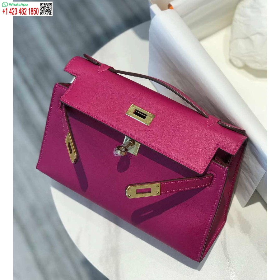 Replica Hermes Kelly Pochette Swift Pochette In Pelle Oro H230275