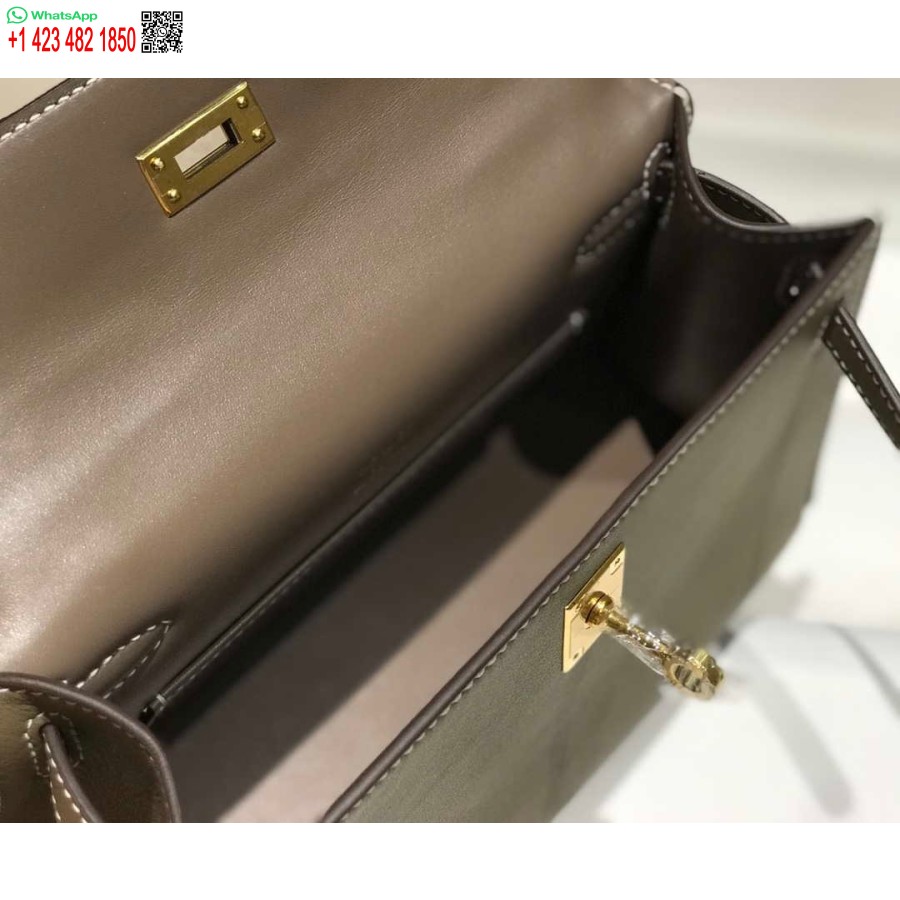 Replica Hermes Kelly Pochette Swift Pochette In Pelle Oro H230274