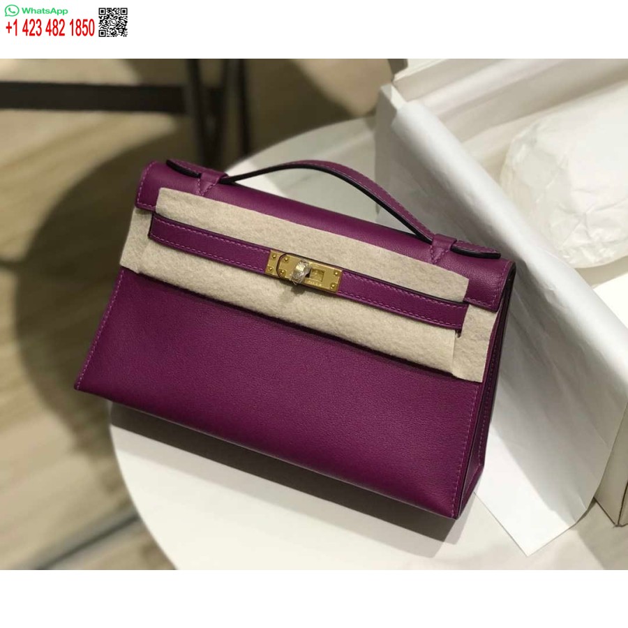 ماکت هرمس کلی پوچت کیف کلاچ چرم سوئیفت طلا H230273