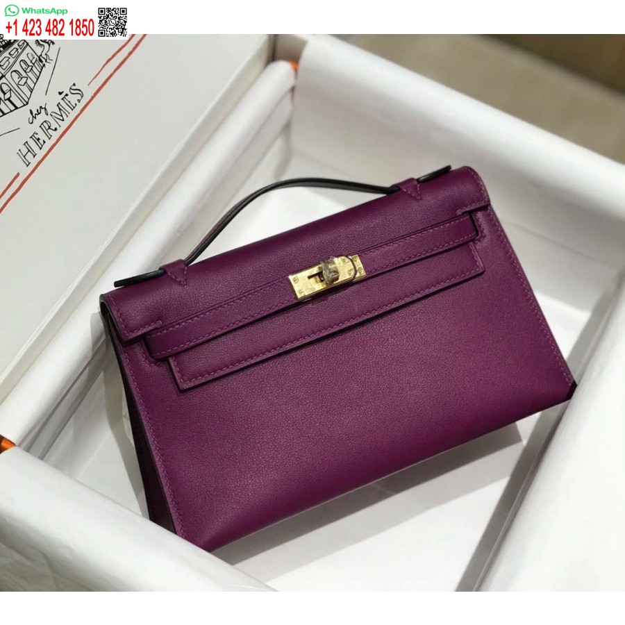 ماکت هرمس کلی پوچت کیف کلاچ چرم سوئیفت طلا H230273