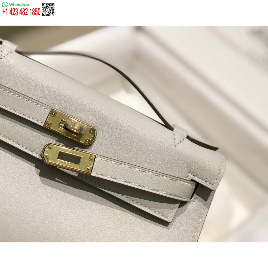 Replica Hermes Kelly Pochette Swift Pochette In Pelle Oro H230271
