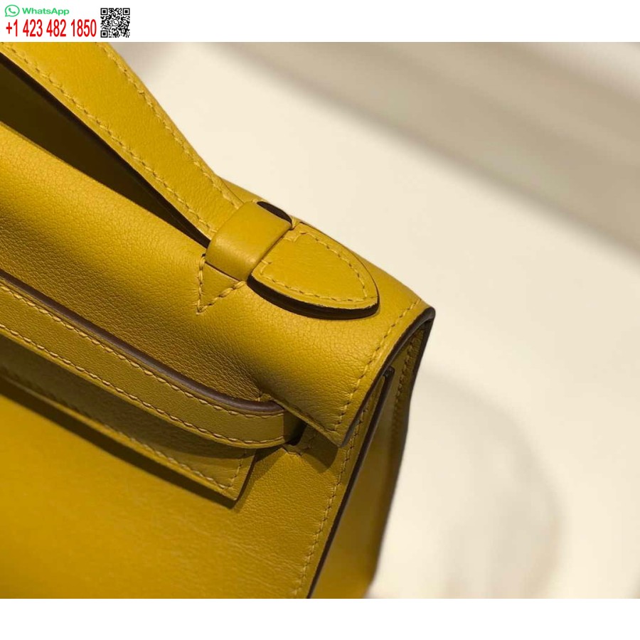 Replica Hermes Kelly Pochette Swift Pochette In Pelle Oro H230269