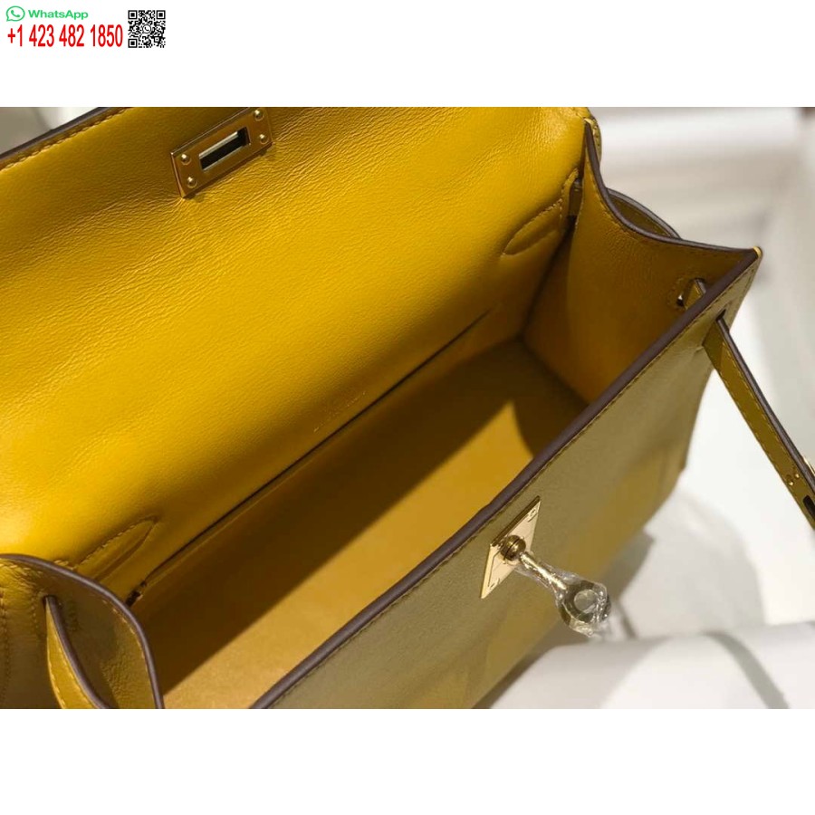 Replica Hermes Kelly Pochette Swift Pochette In Pelle Oro H230269