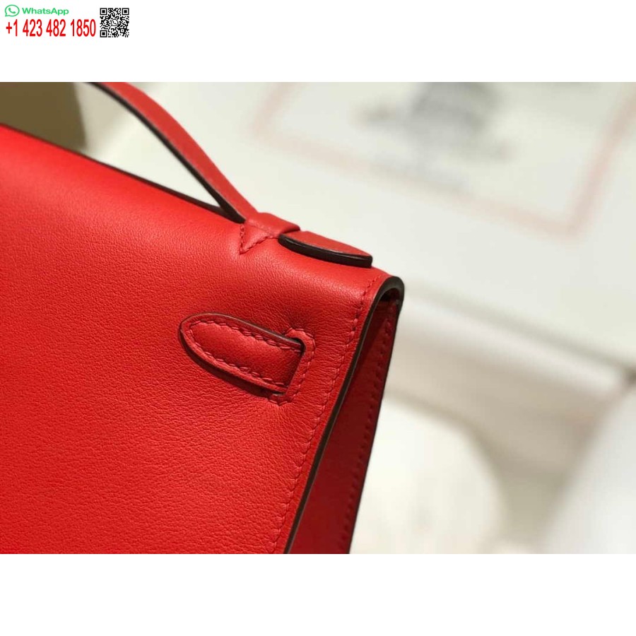 Réplique Hermes Kelly Pochette Swift Sac D'embrayage En Cuir Or H230268